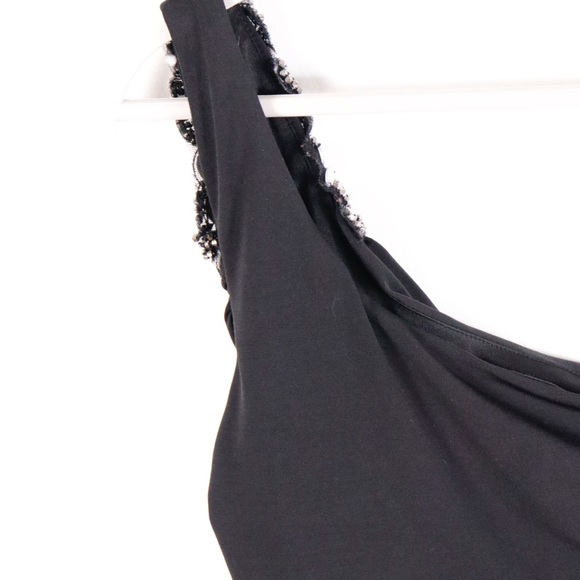 One shoulder black ruched dress/ homecoming dress/ club dress - Picture 13 of 14